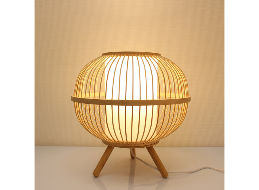 Bamboo Table Lamp Natural Handmade - Celeste D30xH30.5cm