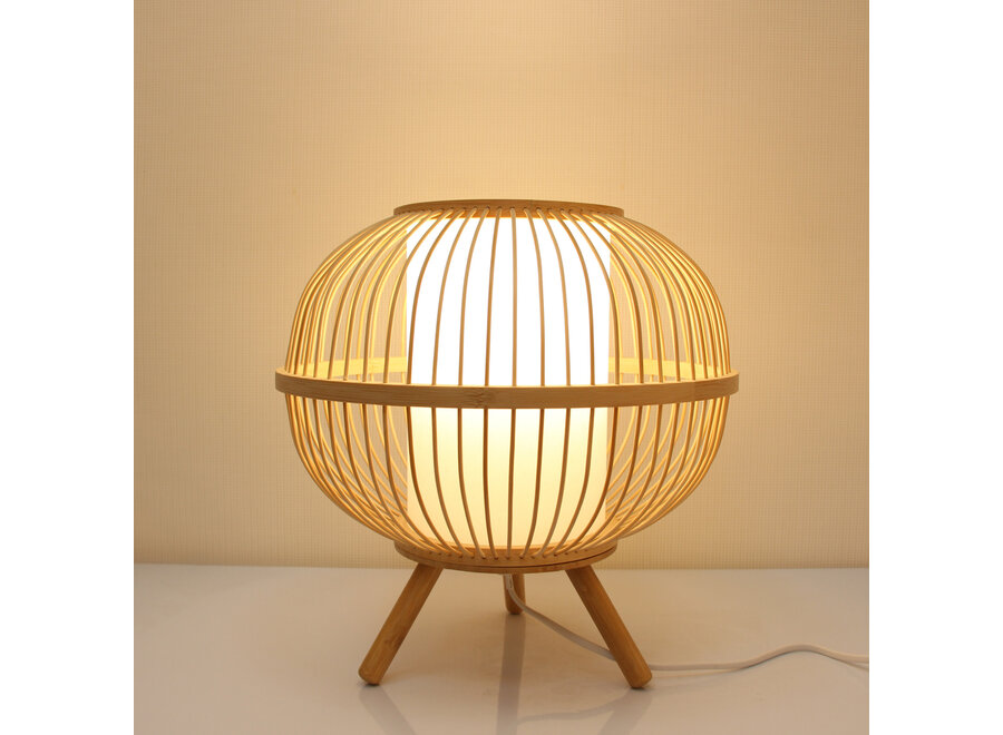 Lampe de Table en Bambou Naturel Fait Main - Celeste D30xH30.5cm