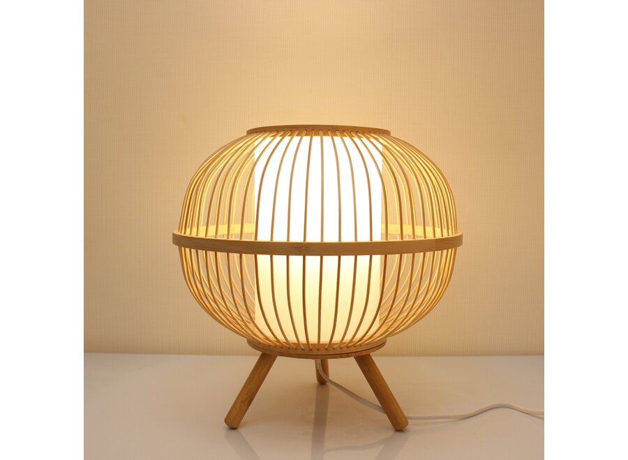 Bamboo Table Lamp Natural Handmade - Celeste D30xH30.5cm