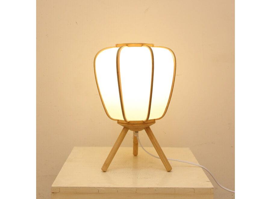 Lámpara de Mesa de Bambú Hecha a Mano - Mila D21.5xAl35cm