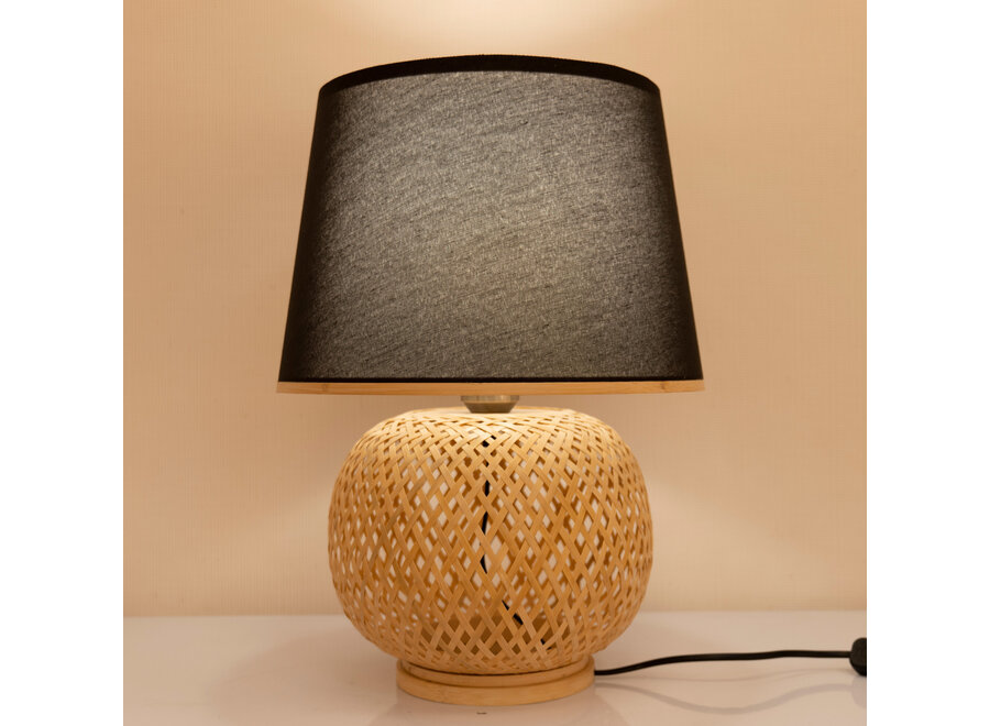 Bamboo Webbing Table Lamp Natural Handmade - Graham D32xH47cm