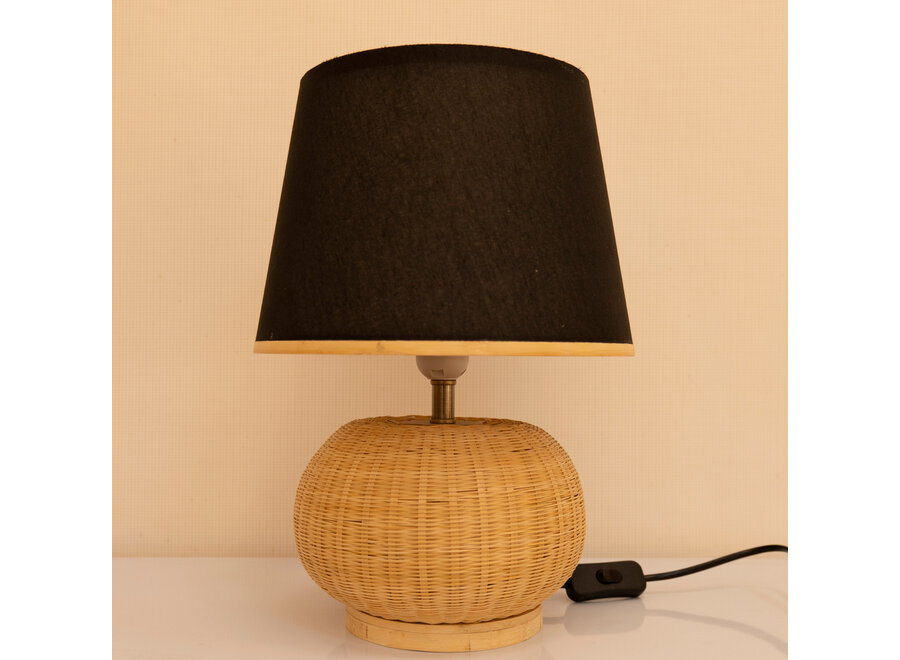 Lampe de Table en Bambou Naturel Fait Main - Archer D26xH37cm