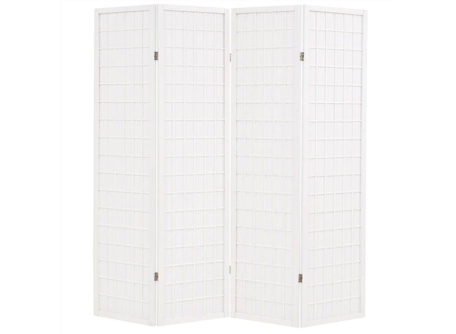 Japanese Room Divider 4 Panels W180xH180cm Privacy Screen Shoji Rice-paper White - Tana