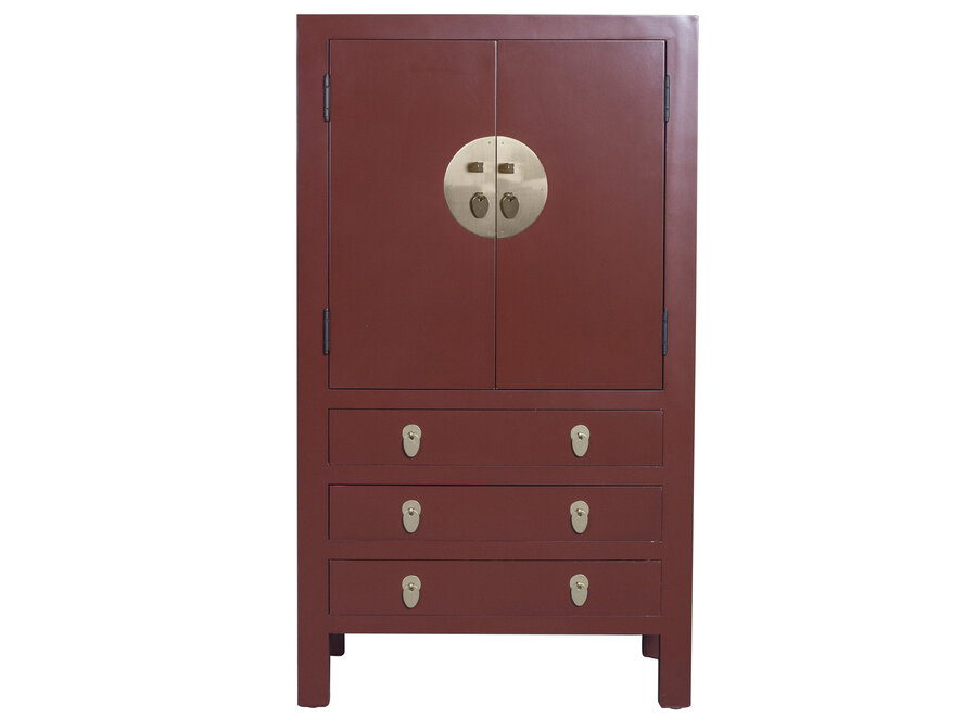 Chinese Cabinet Scarlet Rouge Red W63xD38xH110cm