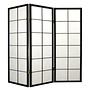 Japanischer Paravent Raumteiler L135cmxH130cm Shoji Rice Paper Black 3 Panel