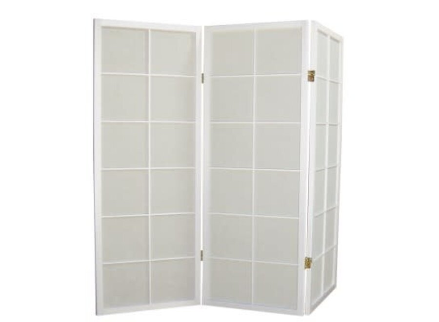 Japanese Room Divider L135cmxH130cm Shoji Rice Paper White 3 Panel