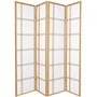 Paravento Divisori Giapponese L180xA180cm di Legno e Carta Shoji Naturale - Double Cross