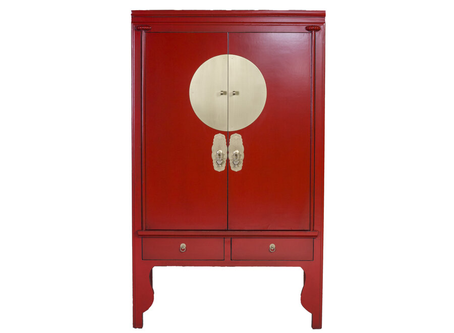 Chinesischer Hochzeitsschrank Lucky Rot - Orientique Kollektion B100xT55xH175cm