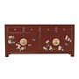 Credenza Cinese Scarlet Rosso Dipinto a Mano - Orientique Collezione L180xP40xA85cm