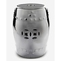 Ceramic Garden Stool Porcelain Asian Style Silver D33xH46cm