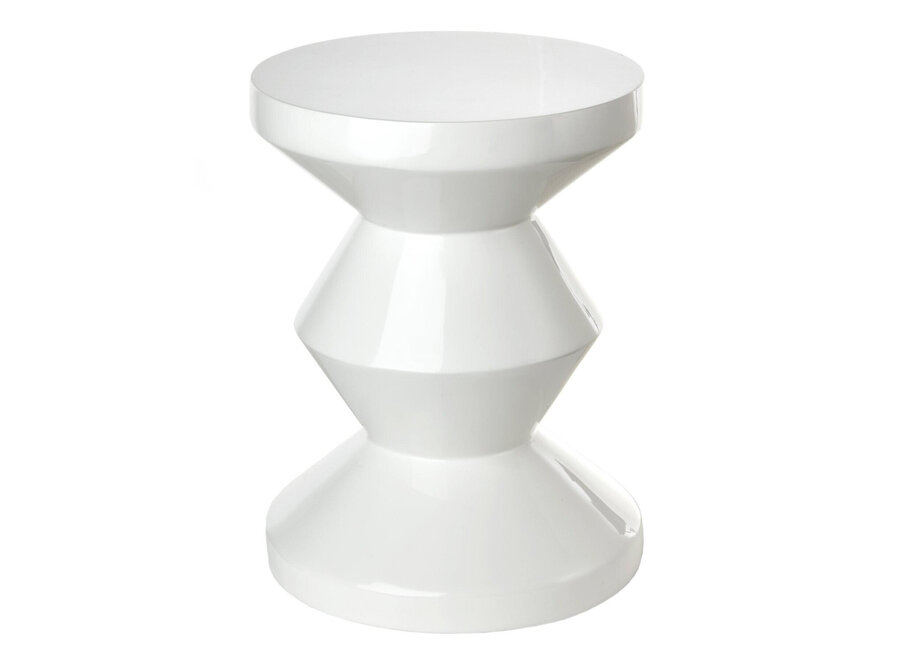 Keramik Hocker Weiß Handgefertigt - Nova D33xH46cm