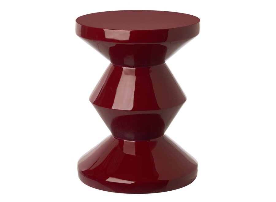 Ceramic Garden Stool Red Handmade - Edan D33xH46cm