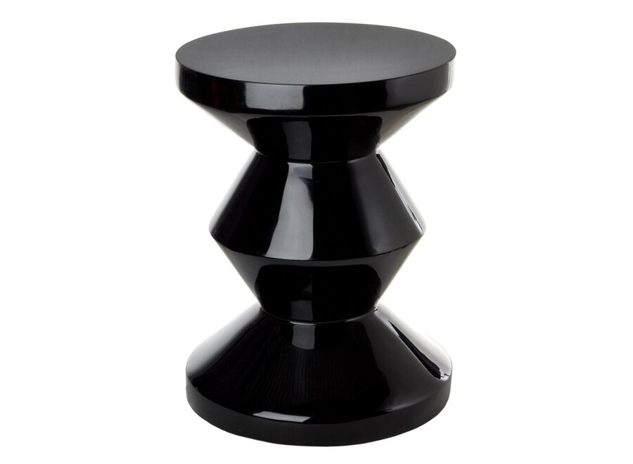 Ceramic Garden Stool Black Handmade - Oberon D33xH46cm