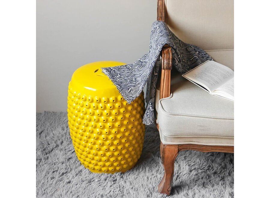 Tabouret Céramique Amarillo Dots Fait Main D33xH46cm