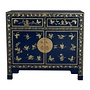 Chinese Cabinet Midnight Blue Butterflies Hand-Painted - Orientique Collection W90xD40xH80cm