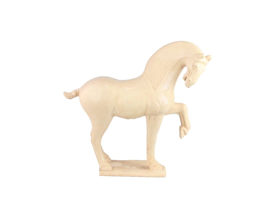 Chinese Horse Tang Dynasty Terracotta Pottery White Handmade W44xD14xH42cm