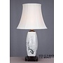 Lampe de Table Chinoise Porcelaine Branches de Fleurs Blanches D40xH72cm