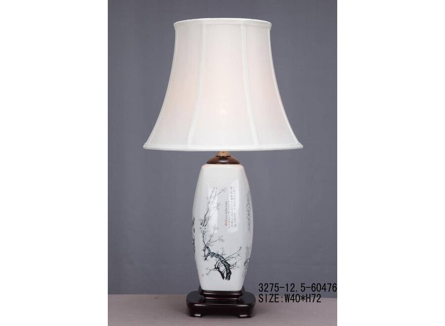 Oriental Table lamp Porcelain White