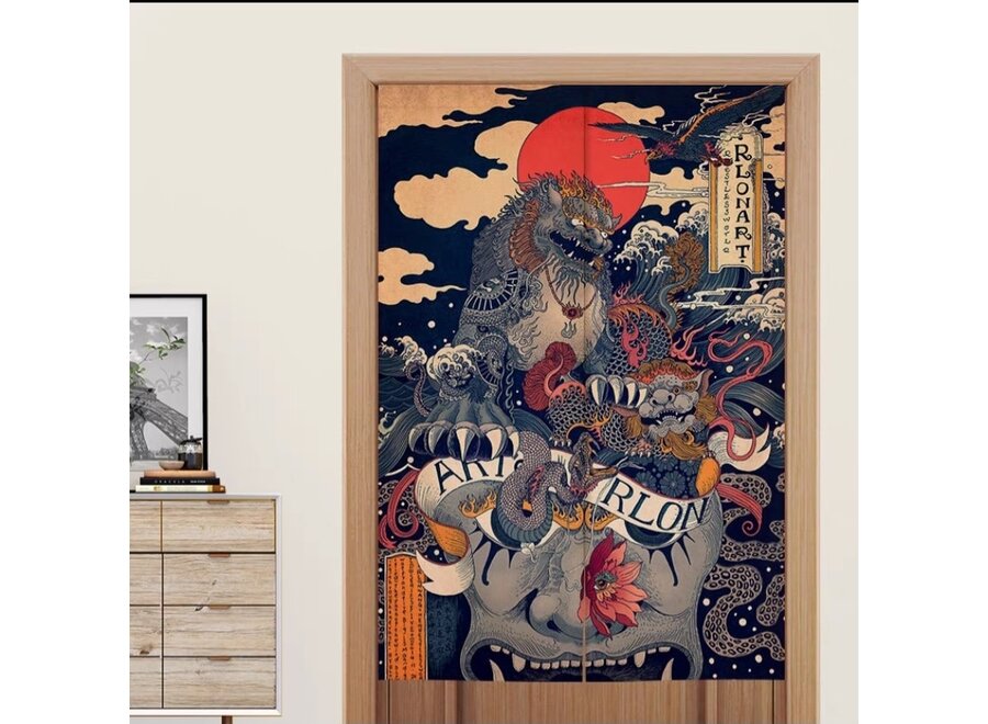 Japanese Noren Impetuous World Life W80xH130cm