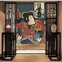 Noren Japoneses Jiraiya y las Violetas Kunisada An80xAl130cm