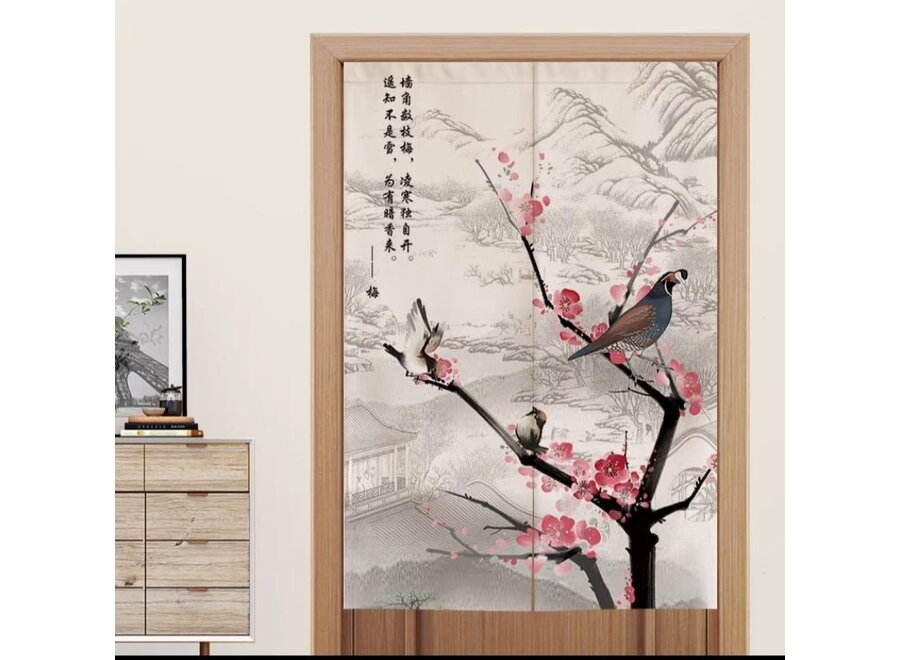 Noren Japonais Oiseaux L80xH130cm