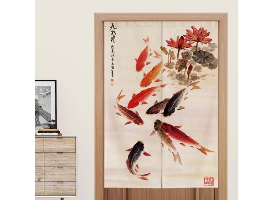 Noren Japoneses Peces Koi An80xAl130cm