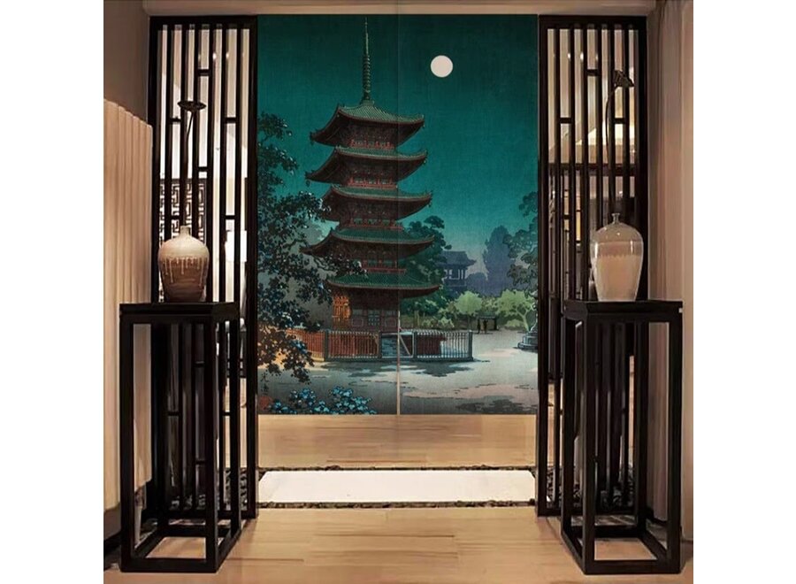 Noren Japonais Temple Asakusa Kinryūzan par Koitsu L80xH130cm