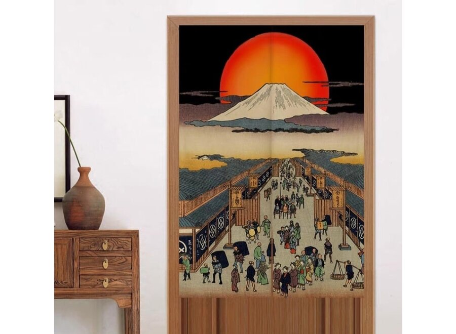 Japanische Noren Türvorhänge Suruga Street von Hiroshige B80xH130cm