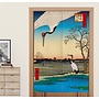 Japanese Noren Cranes of Edo by Hiroshige W80xH130cm