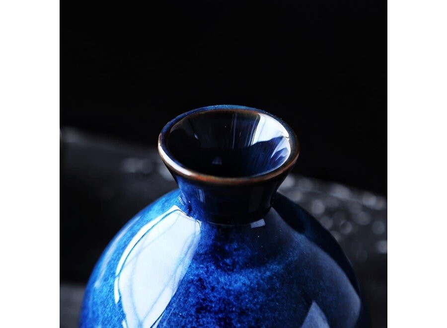 Sake Set Giftbox Blue Handmade - Hiraya Set/5