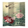 Chinese Oriental Room Divider Folding Privacy Screen 4 Panels W160xH180cm Mudans and Birds