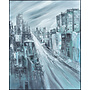 Oil Painting 100% Handpainted 3D Relief Effect Black Frame 120x150cm City Blue