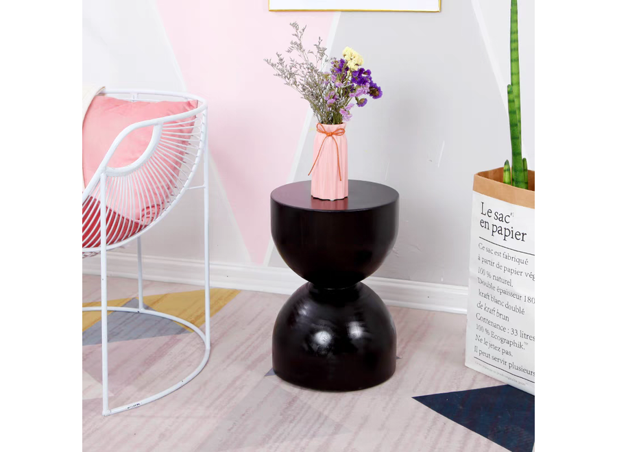 Sgabello in Ceramica Nero Fatto a Mano - Callisto D33xA46cm