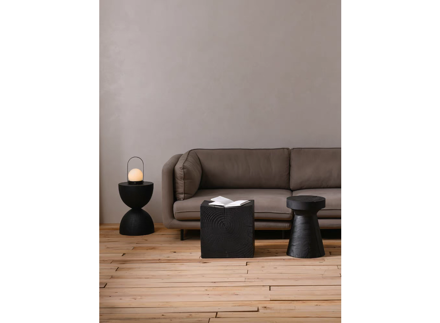 Sgabello in Ceramica Nero Fatto a Mano - Callisto D33xA46cm