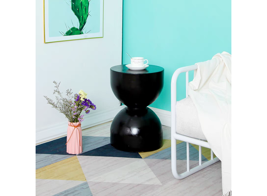 Sgabello in Ceramica Nero Fatto a Mano - Callisto D33xA46cm