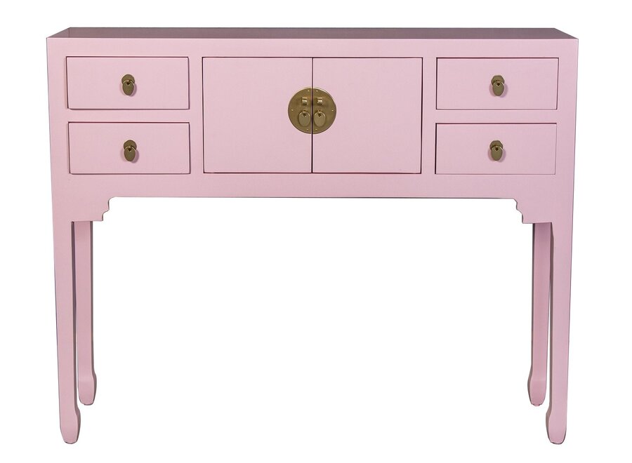 Console Chinoise Rose Perle - Orientique Collection L100xP26xH80cm