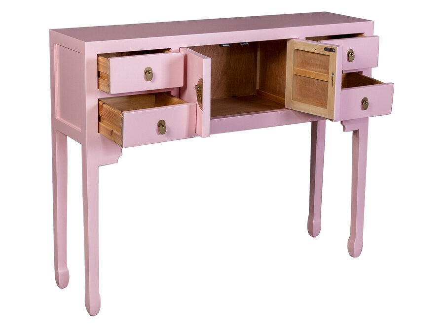 Consolle Cinese Rosa Perla - Orientique Collezione L100xP26xA80cm