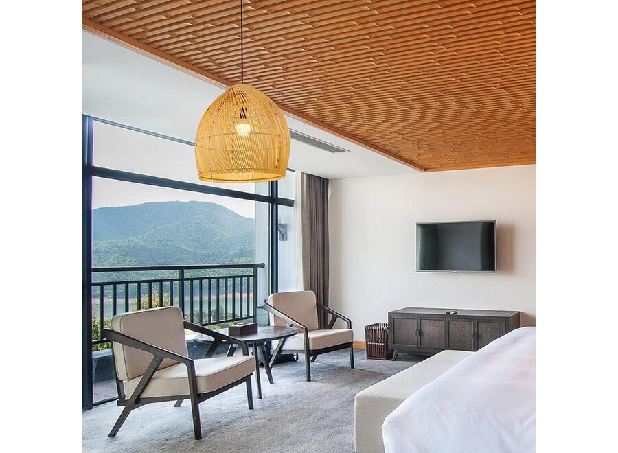 Bambus Hängelampe Pendelleuchte Handgefertigt - Gianna D50xH45cm