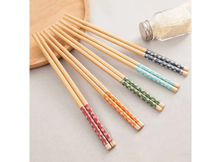Chopsticks Set/5 Giftbox Coloured Flowers