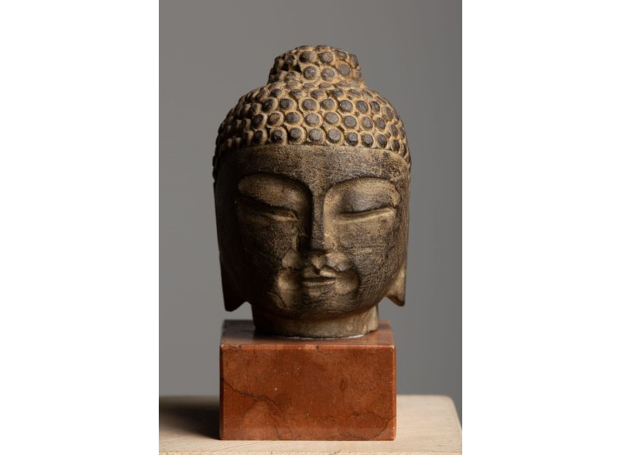 Buddha-Kopf Stein Handgeschnitzt 15x25cm