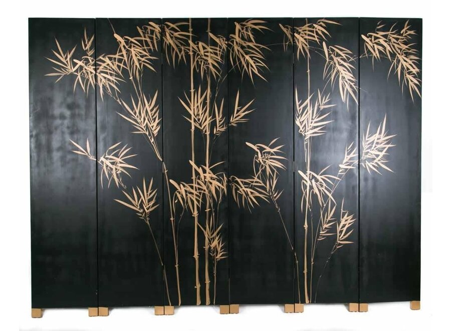 Chinese Room Divider 6 Panel Village Hand-Painted W246xH182.5cm