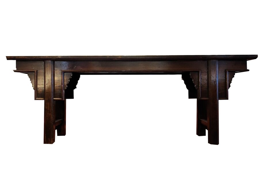 Tavolo da Altare Console Cinese Antico Secolo 19 con Cassetti Nascosti L262xP46xA93cm