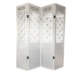 Chinese Room Divider 4 Panel White Hand-Carved W200xH230cm