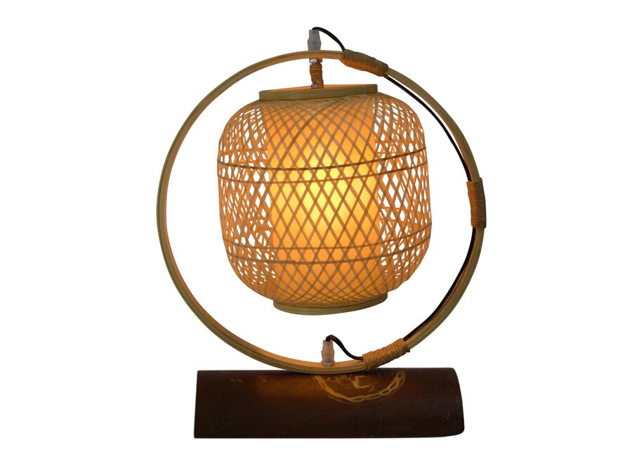 Lámpara de Mesa Cincha de Bambú Hecha a Mano - Nara D45xAl45cm