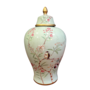 Chinese Ginger Jar Porcelain Mint Birds Handmade D26xH46cm