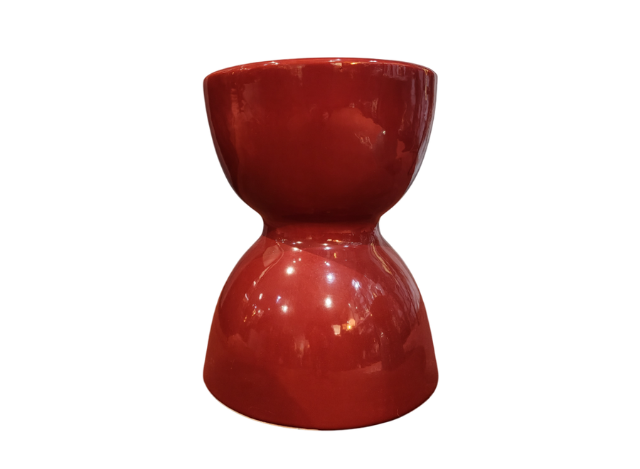 Sgabello in Ceramica Rosso Fatto a Mano - Vesta D33xA46cm