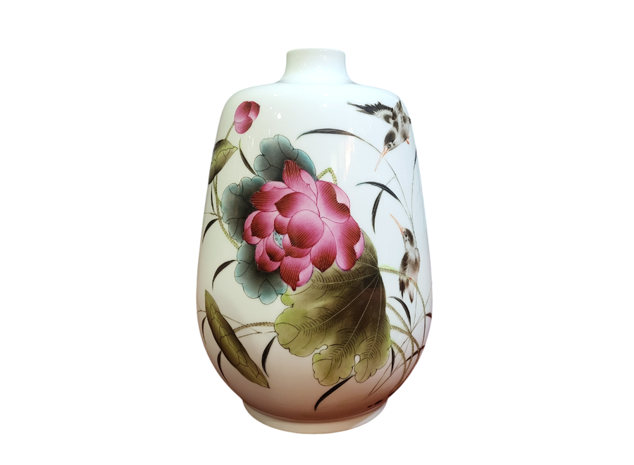 Jarrón Chino de Porcelana Loto D20xAl30cm