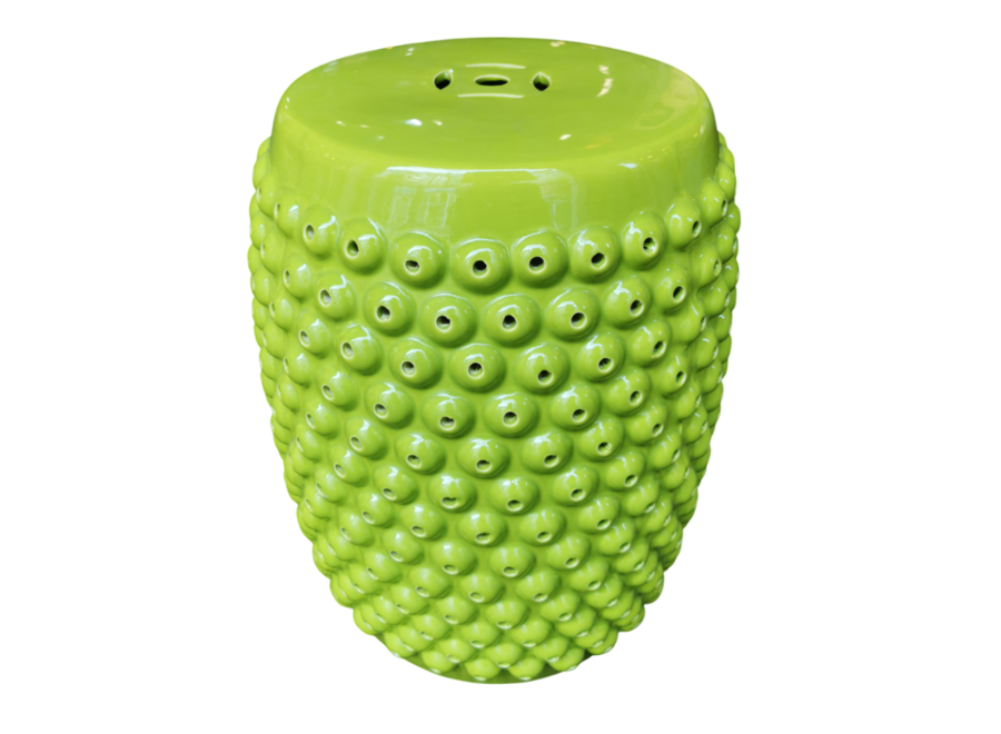 Taburete de Cerámica Verde Dots Hecho a Mano D33xAl46cm