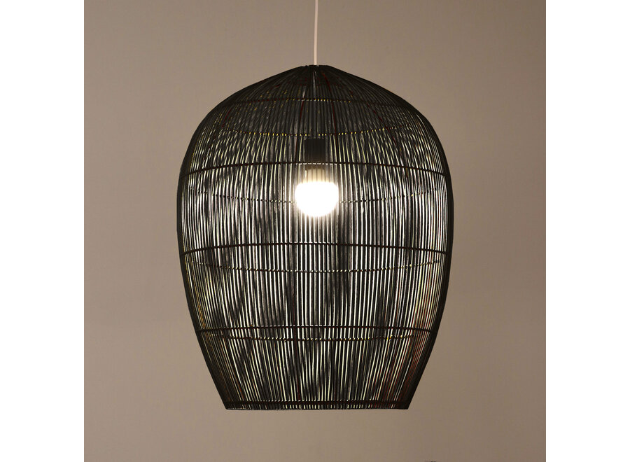 Lámpara de Techo Colgante de Bambú Negra Hecho a Mano - Farrell D53.5xH67cm