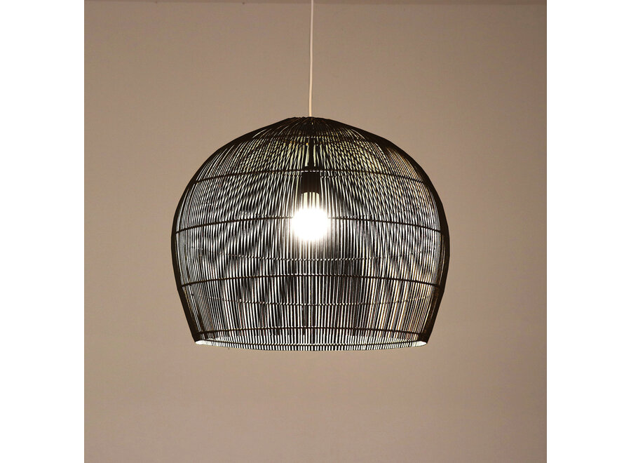 Lámpara de Techo Colgante de Bambú Negra Hecho a Mano - Felipe D62.5xH51cm